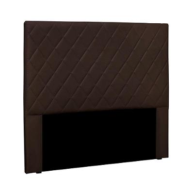 Cabeceira Tina Solteiro 90cm Estofada Fixação no Box MDF-MDP Suede Marrom Loja Sheep