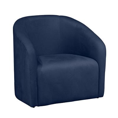 Poltrona Decorativa Loren Orgânica Veludo Confortável Azul Loja Sheep