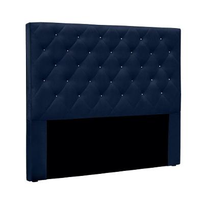 Cabeceira Cama Box Casal Dora 140cm Estofada Estrutura MDF-MDP Suede Azul Loja Sheep