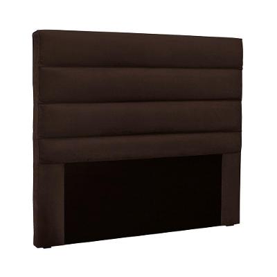 Cabeceira Cama Box Casal King Vera Fixação no Box Estrutura MDF-MDP Suede Marrom Loja Sheep