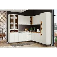 Armário Aéreo Cozinha Modulado  Canto Reto Essência 1 Porta Areia/Nature - Henn - 5