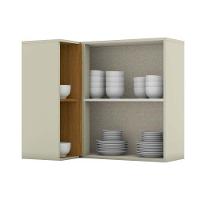 Armário Aéreo Cozinha Modulado  Canto Reto Essência 1 Porta Areia/Nature - Henn - 7