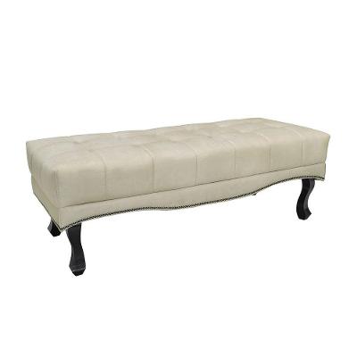 Calçadeira Recamier Casal King Alba 195cm Veludo Creme Loja Sheep