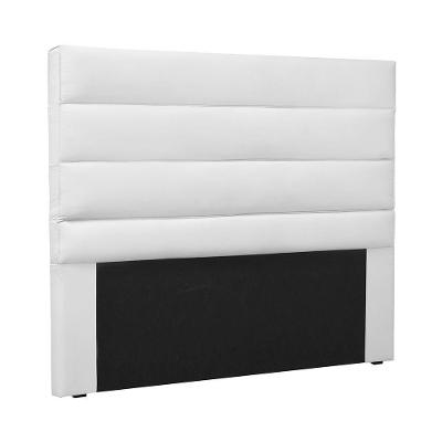 Cabeceira Cama Box Casal King Vera Fixação no Box Madeira Industrializada Corino Branco Loja Sheep