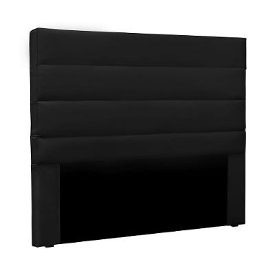 Cabeceira Casal Vera 140cm para Cama Box Estrutura MDF-MDP Revestida em Corino Preto Loja Sheep