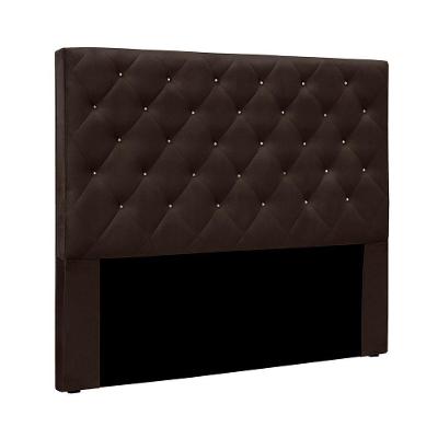 Cabeceira Cama Box Casal King Dora Estrutura MDF-MDP Estofada Suede Marrom Loja Sheep