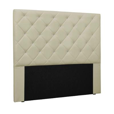Cabeceira Cama Box Casal Queen Dora 160cm Estofada Estrutura MDF-MDP Corino Creme Loja Sheep