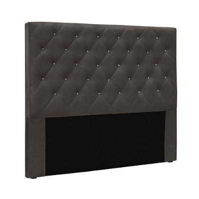 Cabeceira Cama Box Casal King Dora Fixação no Box Estrutura MDF-MDP Suede Cinza Loja Sheep