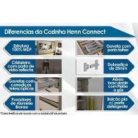 Armário Aéreo Cozinha Modulado  Connect c/ 2 Portas c/Vidro Duna - Henn - 4