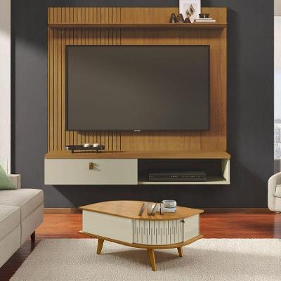 Conjunto Bancada e Mesa de Centro Mira Opala MDP Cumaru-opala Madetec Móveis