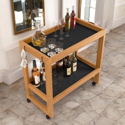 Aparador Orfeu com Rodízios e 2 Prateleiras MDF-MDP 65cm Preto SAL Movelaria