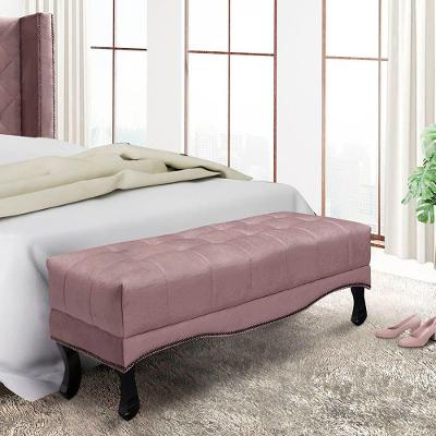 Calçadeira Recamier Alba 160cm Casal Queen Veludo Lilás Loja Sheep