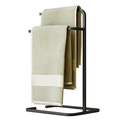 Suporte de Toalha Duplo para Banheiro Capri Preto em Aço Maciço Loja Sheep