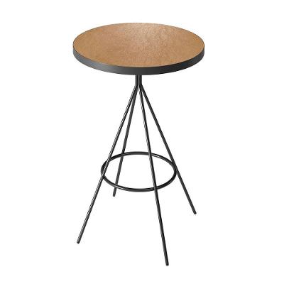 Mesa de Centro Bistrô Viena Redonda Tampo Couríssimo Amarula MDF Aço 60cm Loja Sheep