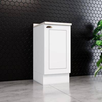 Balcão de Cozinha Americana 1 Porta MDF 40cm Branco-calcare com Tampo Móveis Henn