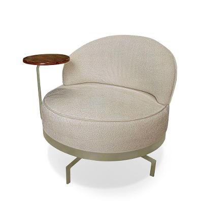 Poltrona Decorativa Orgânica Glamour Boucle Giratória Confortável Bege Loja Sheep