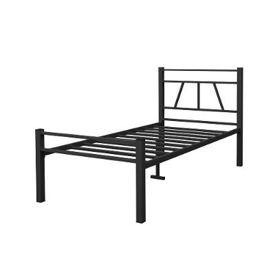 Cama de Solteiro em Ferro Estrutura Metálica Reforçada para Quarto Juvenil Preto