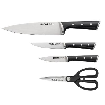 Bloco de Facas Inox 5 Peças Ice Force para Cozinha Aço Inox Preto Tefal