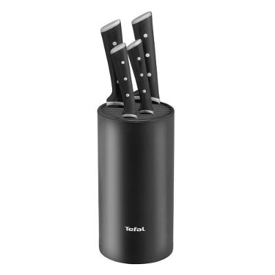 Bloco de Facas Inox 5 Peças Ice Force para Cozinha Aço Inox Preto Tefal