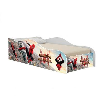 Cama Carro Mini Infantil Homem Aranha Adesivada Branco para Quarto de Criança