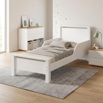 Mini Cama Infantil Meli com Pés de Madeira e Colchão Branco Ortobom