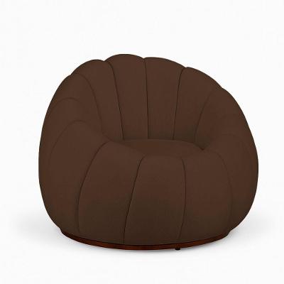Poltrona Decorativa Nuvem Fixa em Veludo Confortável Marrom Loja Sheep