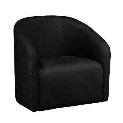 Poltrona Decorativa Orgânica Loren em Veludo Confortável Preto Loja Sheep