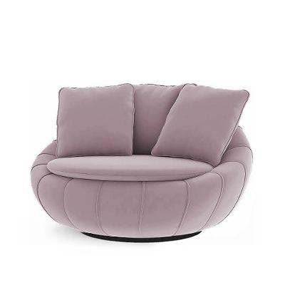 Poltrona Decorativa Orgânica Giratória Glória Veludo Rose Confortável para Sala Loja Sheep