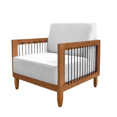 Poltrona Decorativa Daia Linho Rústico Grígio com Assento Macio Cinza Loja Sheep