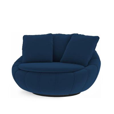 Poltrona Decorativa Glória Giratória em Veludo Azul Marinho com Almofadas Loja Sheep