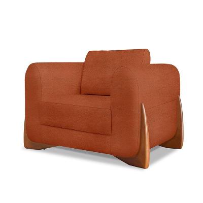 Poltrona Decorativa Nuvina Boucle com Encosto Amplo Terracota Loja Sheep