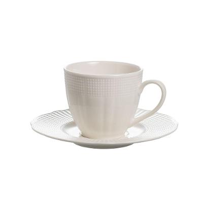 Xícara de Chá Perle 190ml em Porcelana New Bone China para Mesa Posta Branco L'Hermitage
