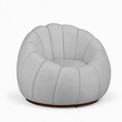 Poltrona Decorativa Nuvem Orgânica Fixa em Veludo Cinza Claro Loja Sheep