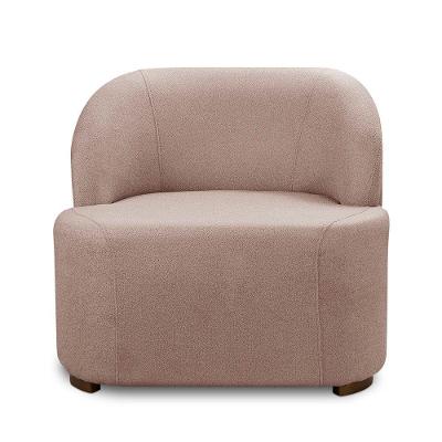 Poltrona Decorativa Aloha Orgânica em Veludo Boucle Rose Confortável Loja Sheep