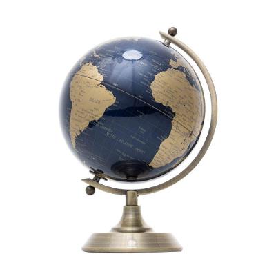 Globo Decorativo 15x21cm para Decoração Dourado e Azul Marinho Wolff