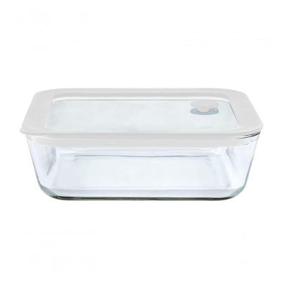 Pote Retangular com Tampa de Vidro 1,4L para Organização de Alimentos Transparente Kenya