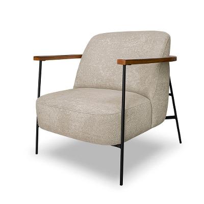 Poltrona Decorativa Lia para Sala de Estar Boucle Confortável Bege Loja Sheep
