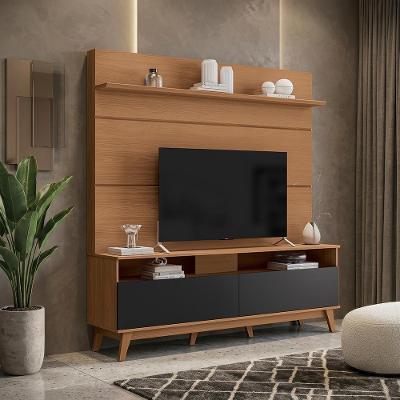 Estante Home para Tv T270-CNPRF 2 Portas 1 Prateleira MDP 180cm Canela-preto Fosco Kappesberg