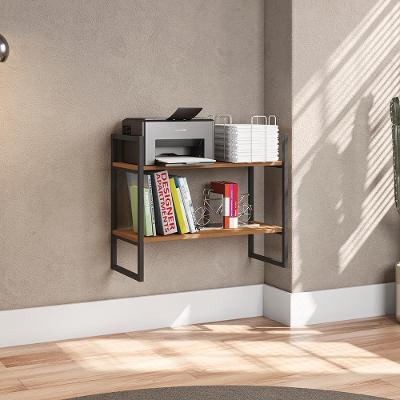 Nicho 2 Prateleiras Industrial MDP e Metal 60cm Canela-preto Fosco Kappesberg