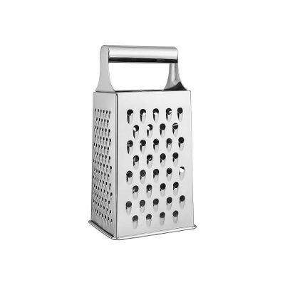 Ralador Manual 4 Faces com Alça para Queijo e Legumes em Aço Inoxidável Prata Ke Home