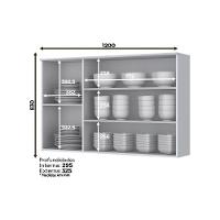 Armário Aéreo p/ Cozinha Americana 3 Portas 120cm Branco - Henn - 2