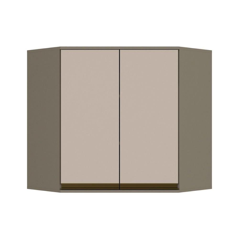 Armário Aéreo p/ Cozinha Canto Oblíquo Connect 2 Portas 83cm Duna/Cristal - Henn - 1