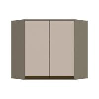 Armário Aéreo p/ Cozinha Canto Oblíquo Connect 2 Portas 83cm Duna/Cristal - Henn - 1