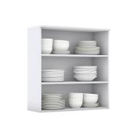 Armário Aéreo p/ Cozinha  Americana 2 Portas de Vidro 80cm Branco - Henn - 5