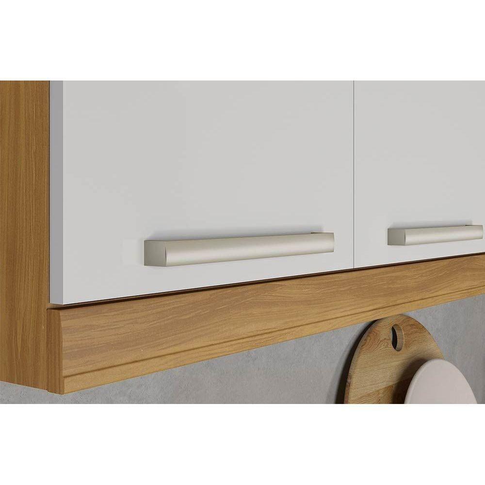 Armário Aéreo p/ Cozinha Burguesa c/ 2 Portas 80cm Freijó/Branco - Nesher - 2