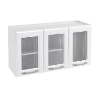 Armário Aéreo Cozinha Modulado  Topázio 3 Portas c/ Vidro Branco - Telasul - 1