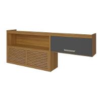 Armário Aéreo Cozinha Modulado  Princesa c/ 2 Portas Freijo/Grafite - Nesher - 1