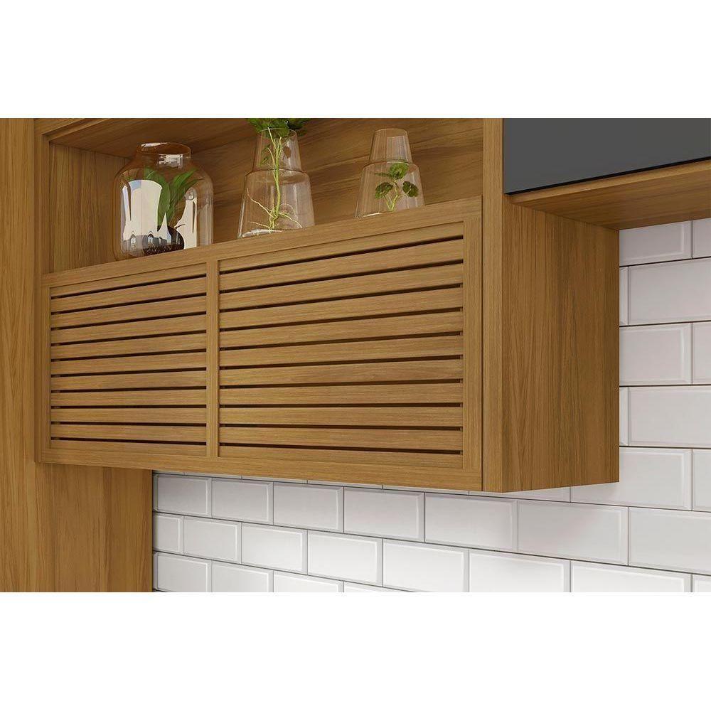 Armário Aéreo Cozinha Modulado  Princesa c/ 2 Portas Freijo/Off White - Nesher - 3