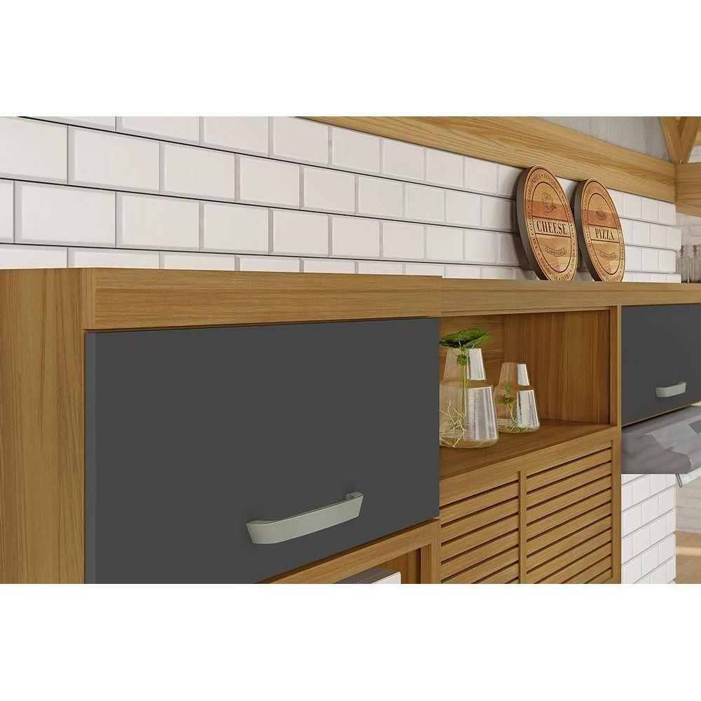 Armário Aéreo Cozinha Modulado  Princesa c/ 2 Portas Freijo/Off White - Nesher - 8