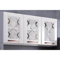 Armário Aéreo Cozinha Modulado  Mirage New 3 Portas c/ Vidro Branco - Telasul - 3